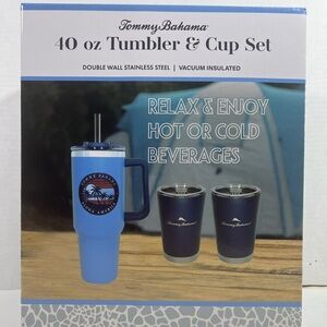 Tommy Bahama 40 oz Tumbler & Two 12oz Cup Stainless Hydration Beverage Set!
